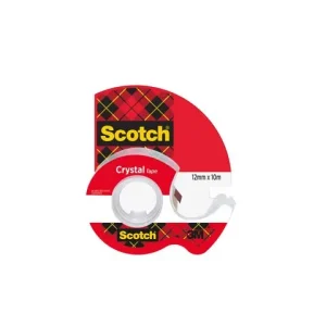 Tejp SCOTCH Crystal m.hållare 10mx12mm