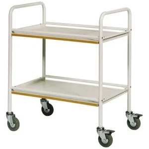 Rullbord 2 hyllplan handtag vit