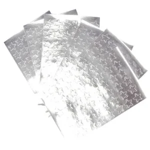 Stickers stjärnor silver 13mm 288/fp
