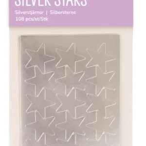 Stickers stjärnor silver 25mm 108/fp