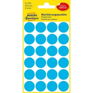Färgkodningsprick AVERY Ø18mm blå 96/fp