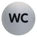 Skylt WC DURABLE 83mm borstat stål