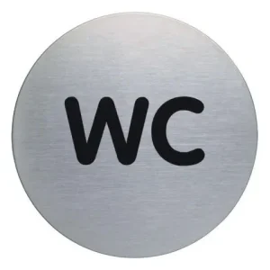 Skylt WC DURABLE 83mm borstat stål